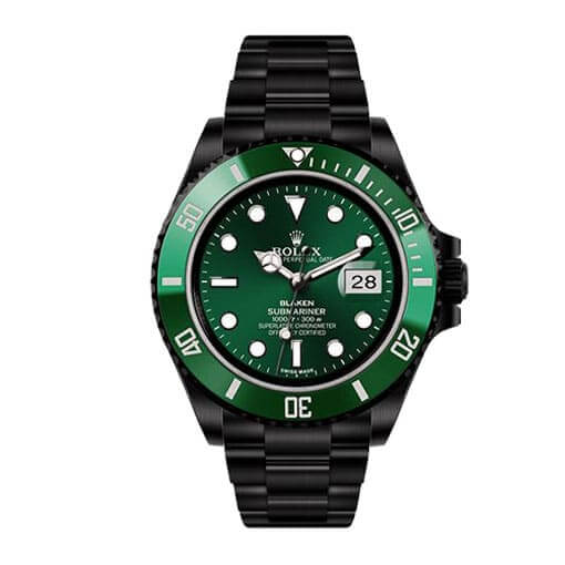 Rolex Submariner Blaken 116611N Green Dial Replica